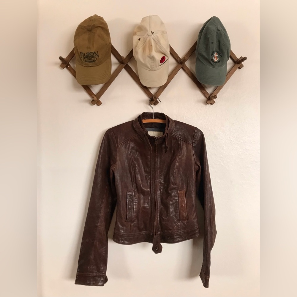 Vintage Abercrombie And Fitch Soft Leather moto Jacket